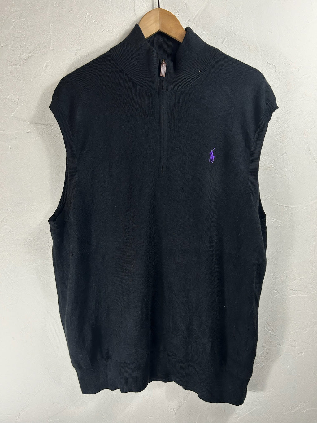 Pull zippé Ralph Lauren noir - Homme - Taille XL