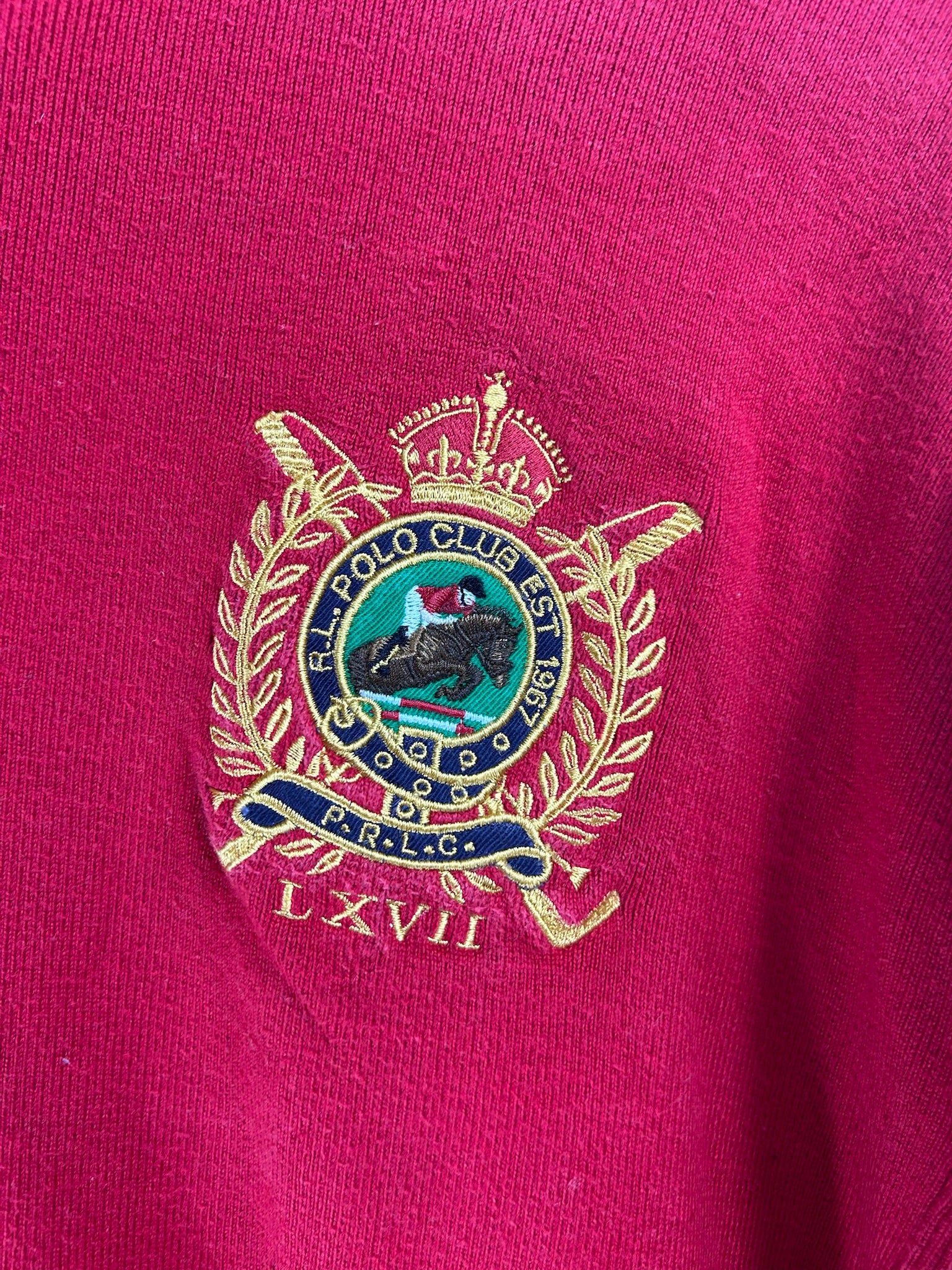 Pull zippé Ralph Lauren rouge - Homme - Taille XL