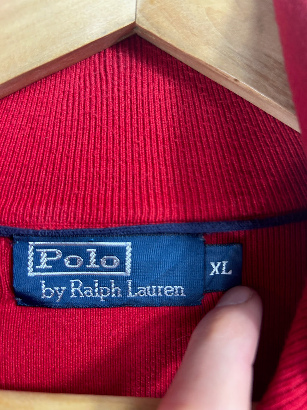 Pull zippé Ralph Lauren rouge - Homme - Taille XL